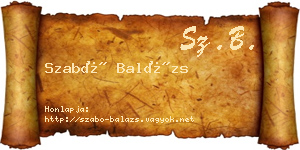Szabó Balázs névjegykártya